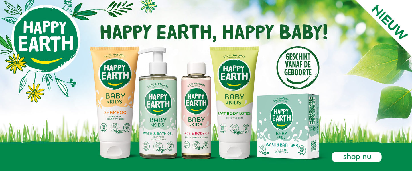 Natuurlijke baby verzorging vegan happy earth baby Happy Earth