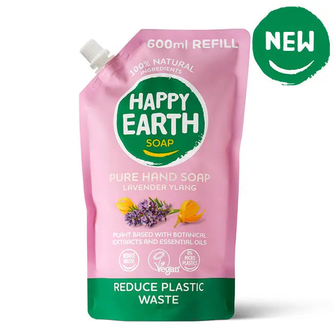 Happy Earth 100% Natuurlijke Handzeep Navulverpakking Lavender Ylang Happy Earth