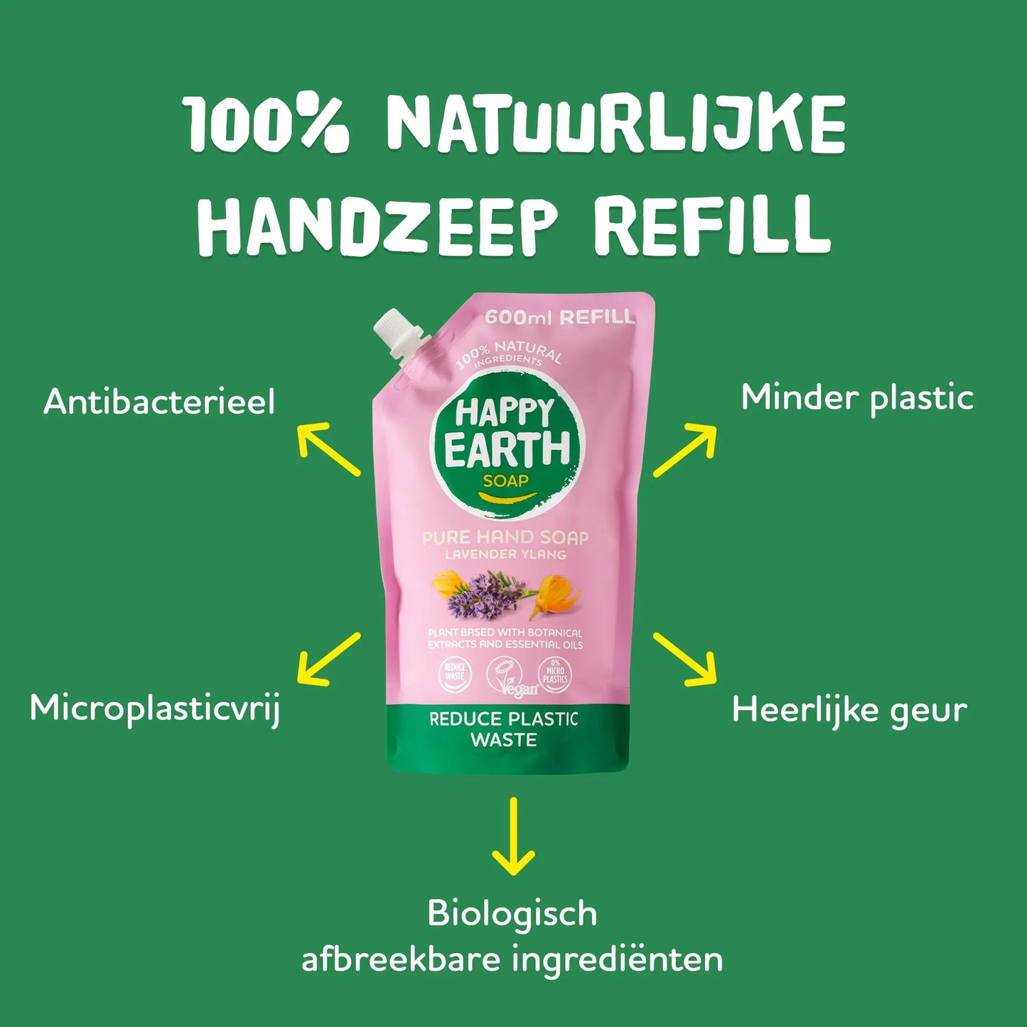 
                  
                    Happy Earth 100% Natuurlijke Handzeep Navulverpakking Lavender Ylang Happy Earth
                  
                