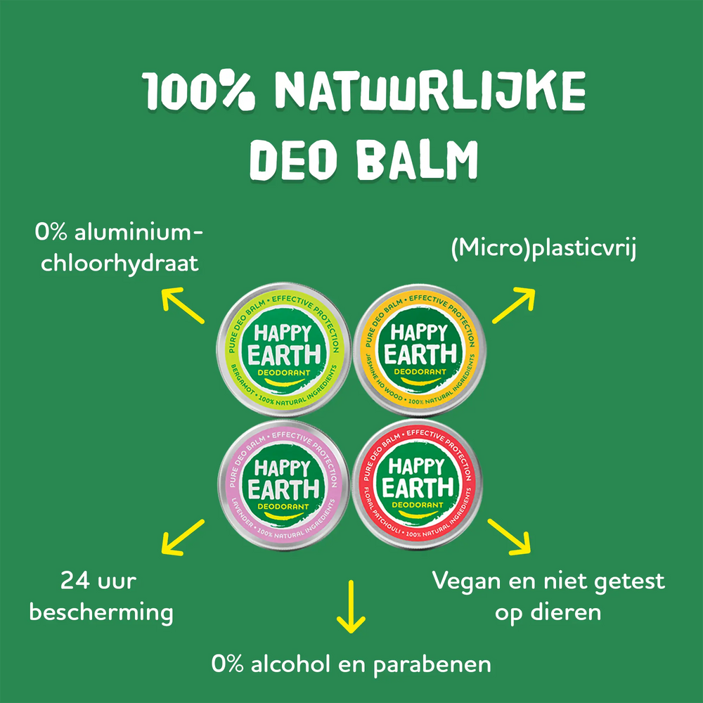 
                  
                    Natuurlijke Deodorant Balm Floral Patchouli Happy Earth
                  
                