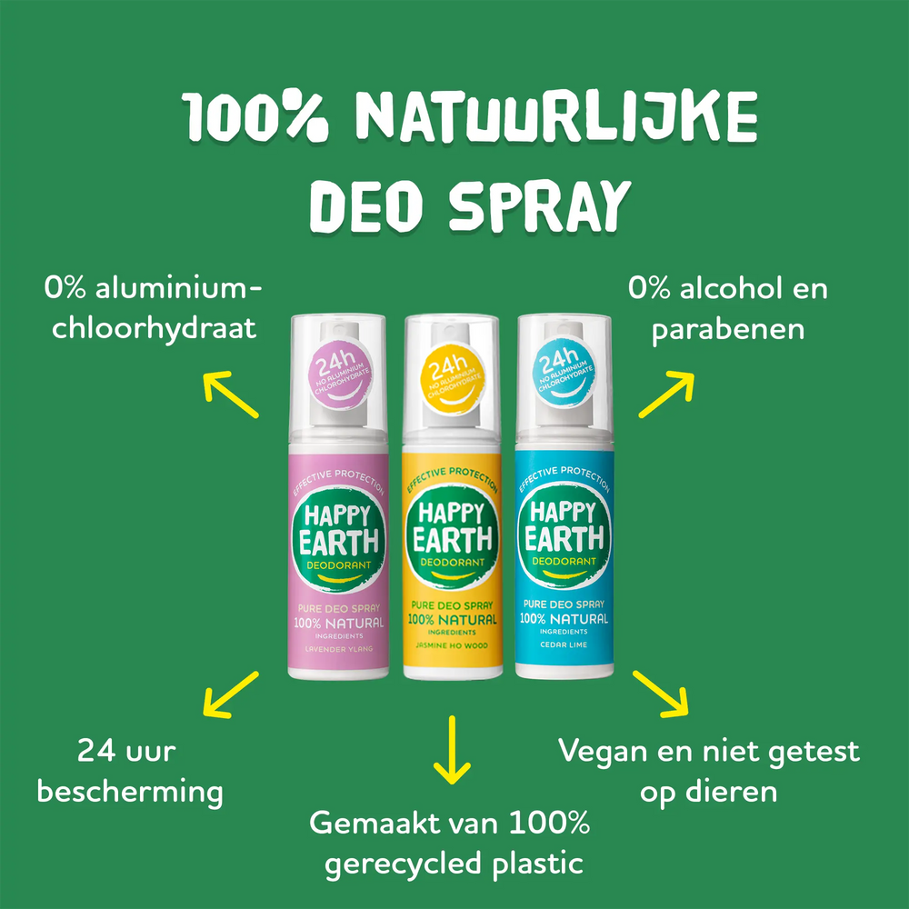 
                  
                    Natuurlijke Deodorant Spray Cedar Lime Happy Earth
                  
                