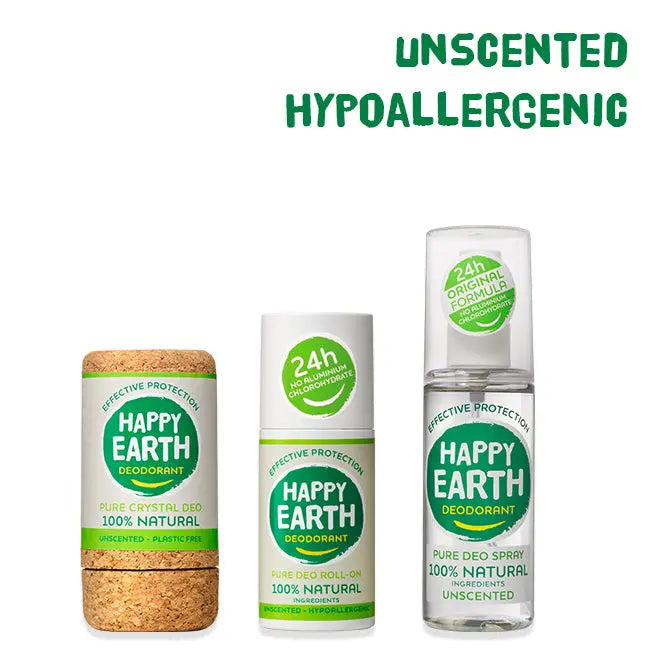 Natuurlijke Unscented Hypoallergene Deodorant Voordeelbundel Happy Earth