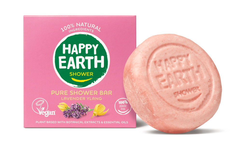 
                  
                    Plasticvrij pakket: 3x shower bars Happy Earth
                  
                