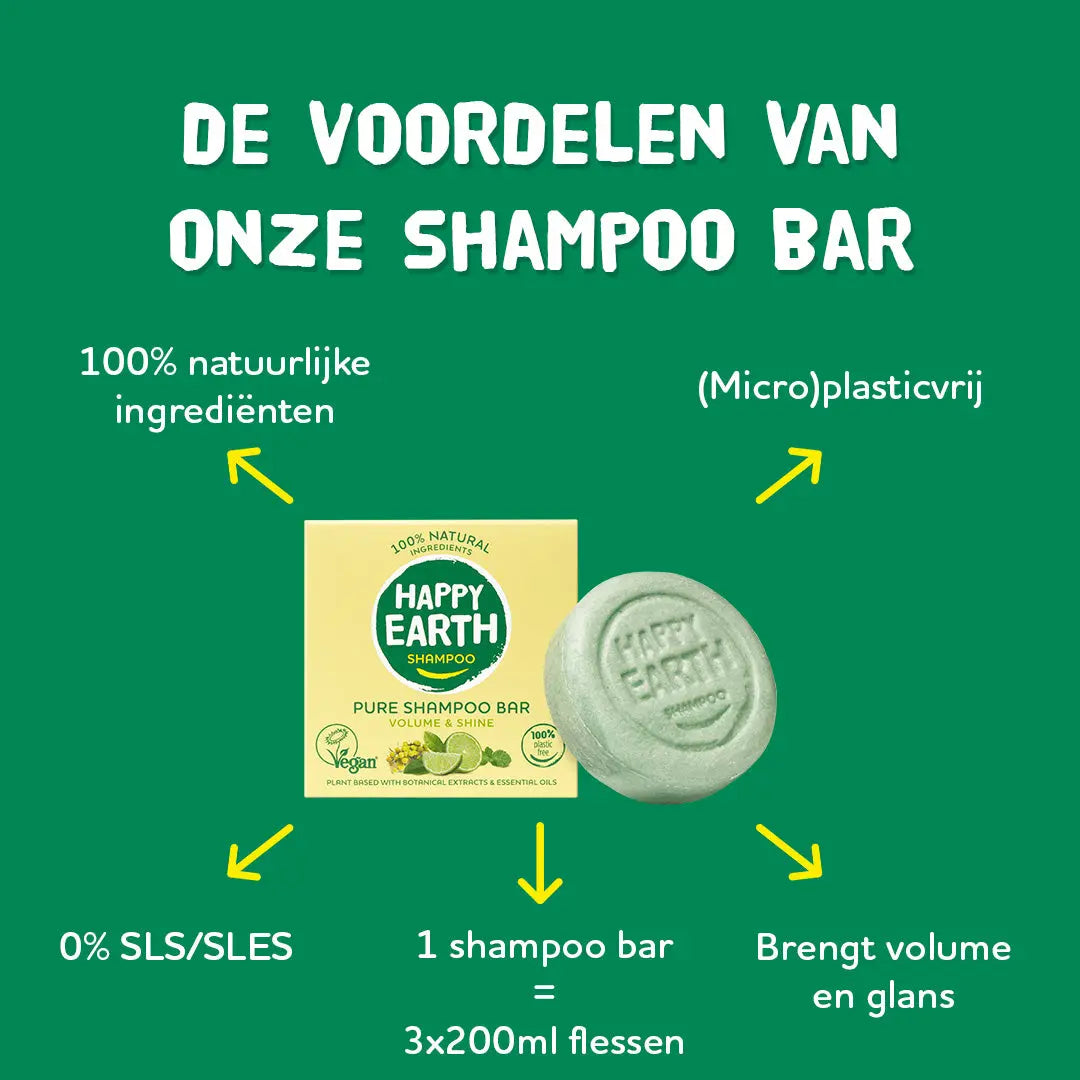 
                  
                    Plasticvrije Shampoo Bar Volume & Shine Happy Earth
                  
                