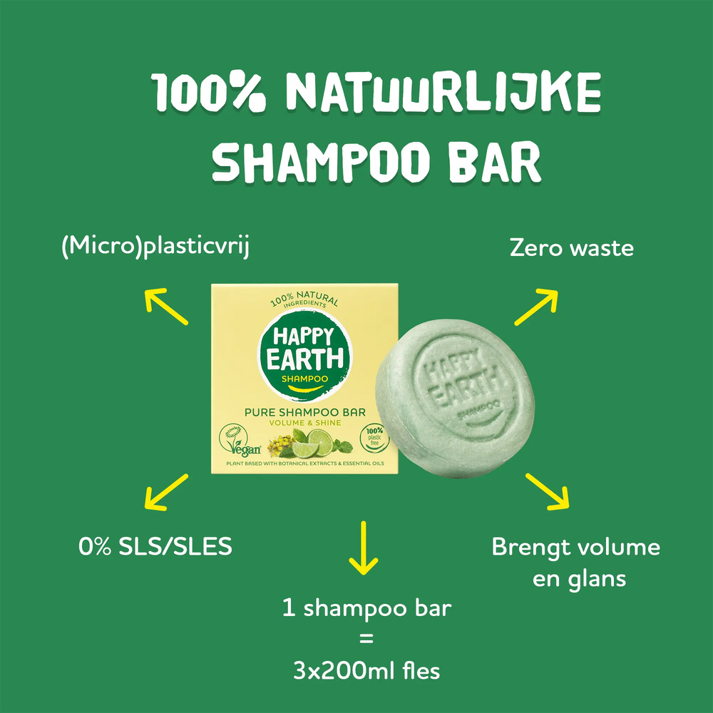 
                  
                    Plasticvrije Shampoo Bar Volume & Shine Happy Earth
                  
                