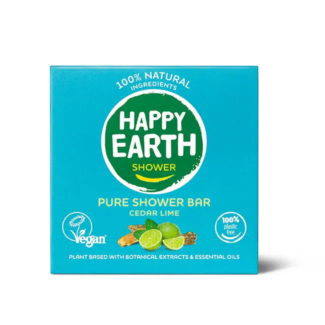 Plasticvrije Shower Bar Cedar Lime Happy Earth