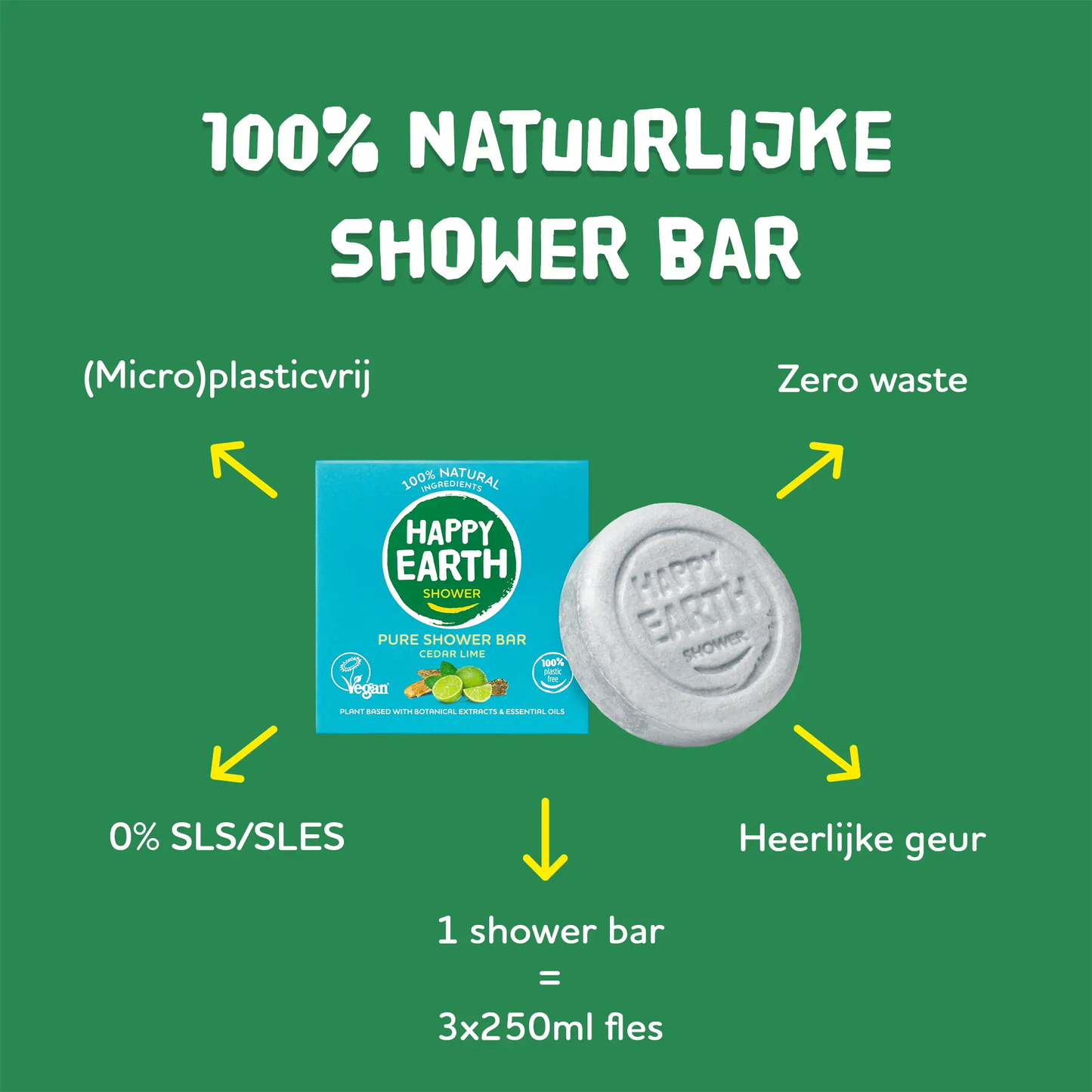 
                  
                    Plasticvrije Shower Bar Cedar Lime Happy Earth
                  
                