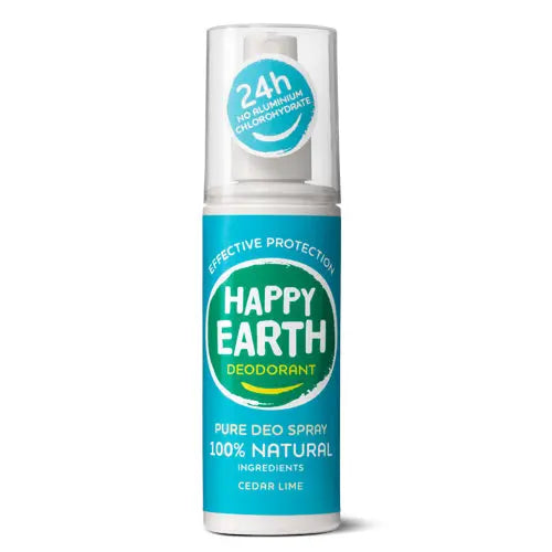 Happy Earth Natuurlijke Deodorant Spray Cedar Lime 100ml Happy Earth