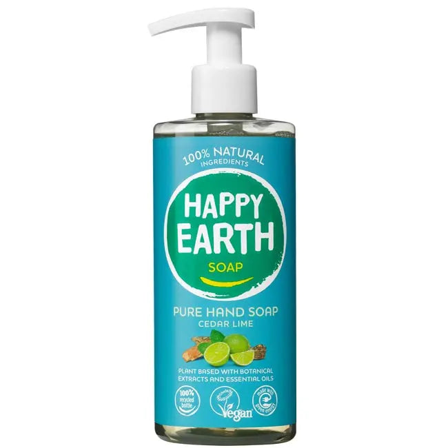 Happy Earth Natuurlijke Handzeep Cedar Lime 300ml Happy Earth
